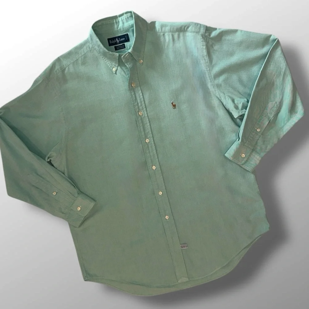 Ralph Lauren Yarmouth Button-Down Shirt L/S Mint Green Oxford 16 X 33